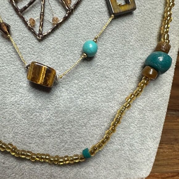 Lot of 9 Boho Southwestern Stone Turquoise Tribal Necklaces Very Unique Genuine - Picture 8 of 12